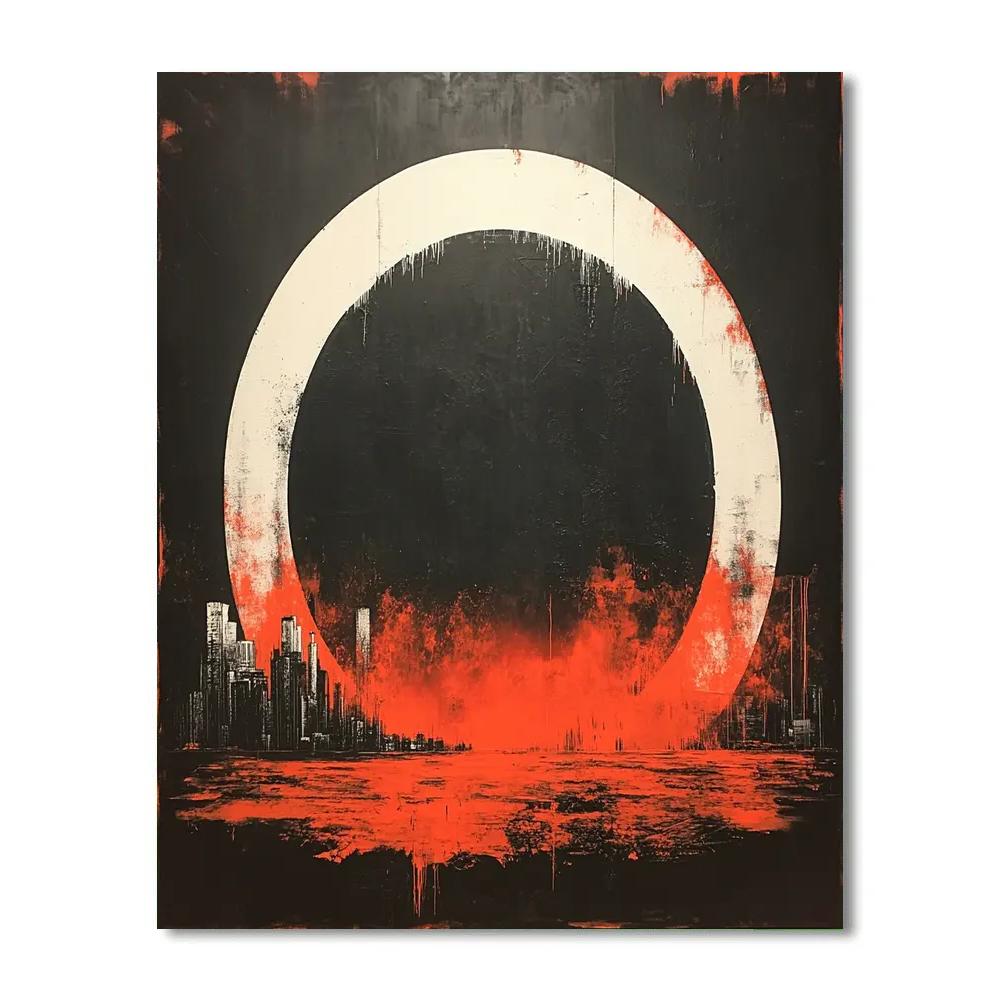 Banksy Inspired Carbon Debt Eclipse Paint by numbers art