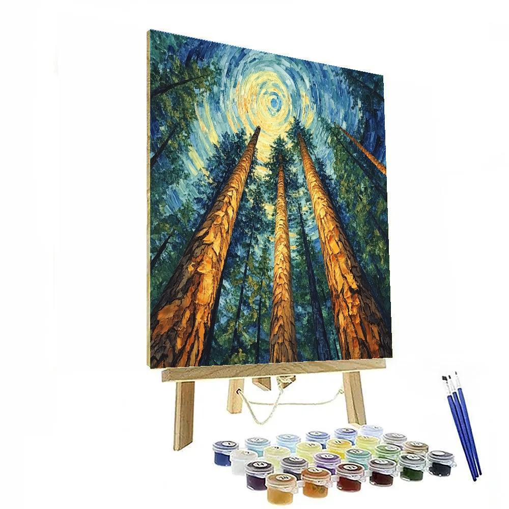 Emily Carr Inspired Cathedral Cedars Under A Luminous Rain Sky Numbered painting kits