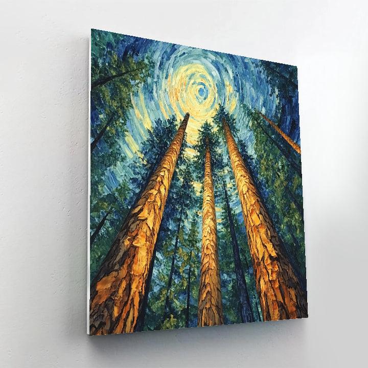 Emily Carr Inspired Cathedral Cedars Under A Luminous Rain Sky Numbered painting kits