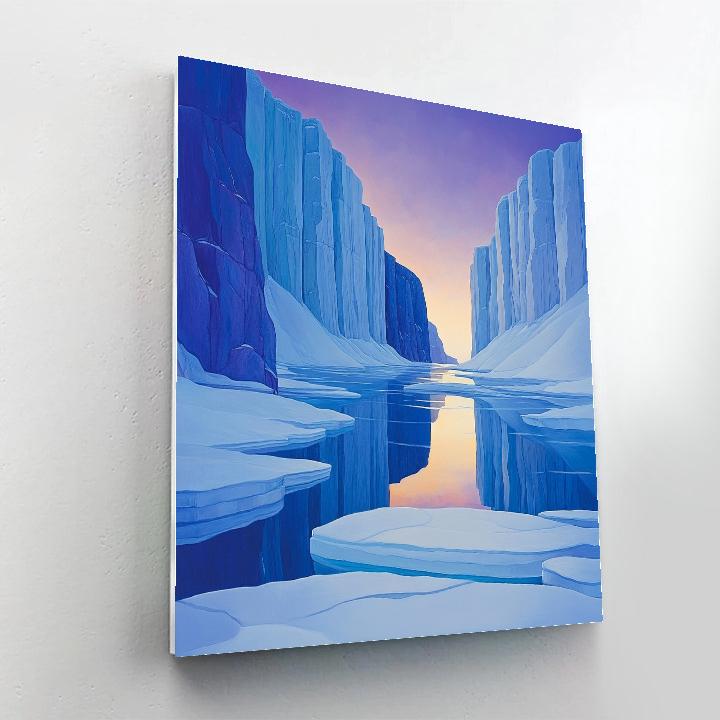 Lawren Harris Inspired Luminous Fjord Cathedral paint by numbers