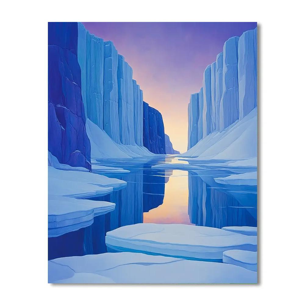 Lawren Harris Inspired Luminous Fjord Cathedral paint by numbers