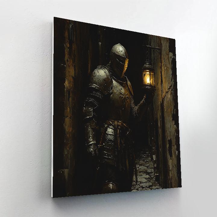Caravaggio Inspired Knight And Lantern In Dark Alley Paint by numbers kits
