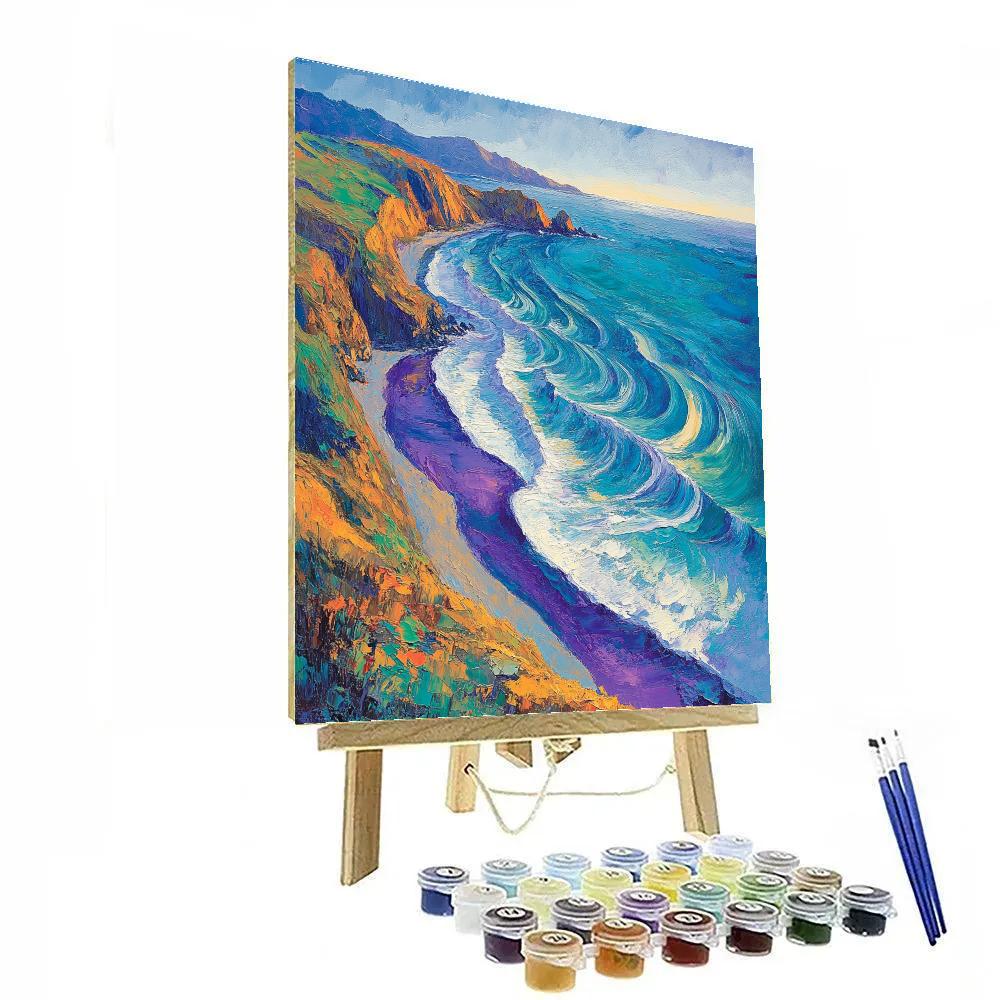 Emily Carr Inspired Driftwood Shoreline And Spiral Tidal Mist Paint by numbers art