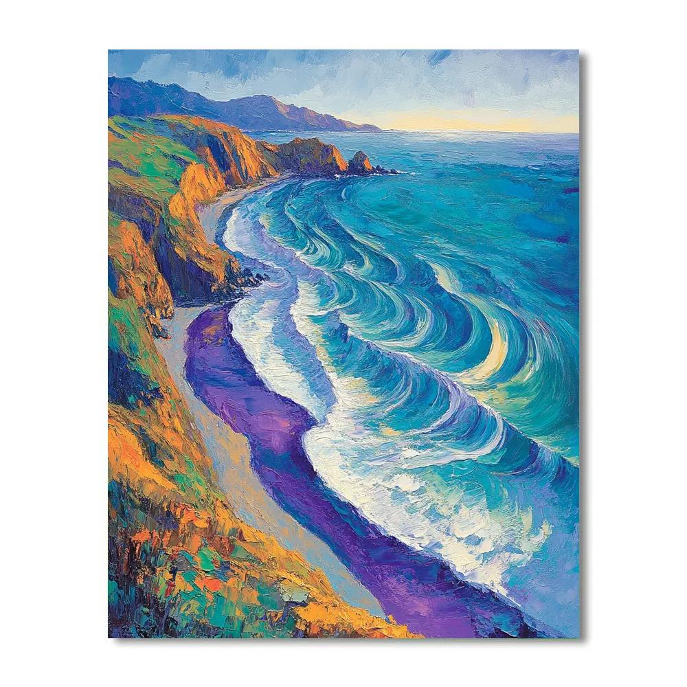 Emily Carr Inspired Driftwood Shoreline And Spiral Tidal Mist Paint by numbers art