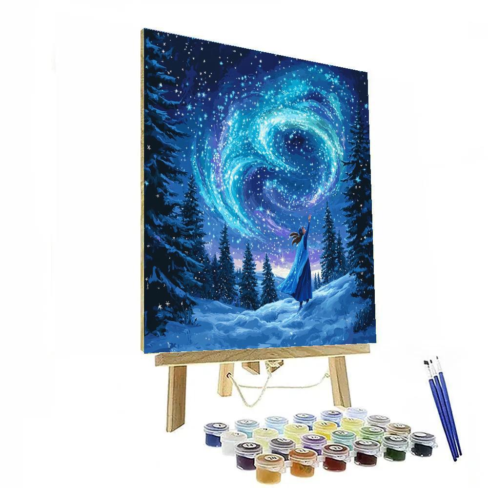 Elsa Frozen Aurora Sky Glimmer Disney Inspired paint by number
