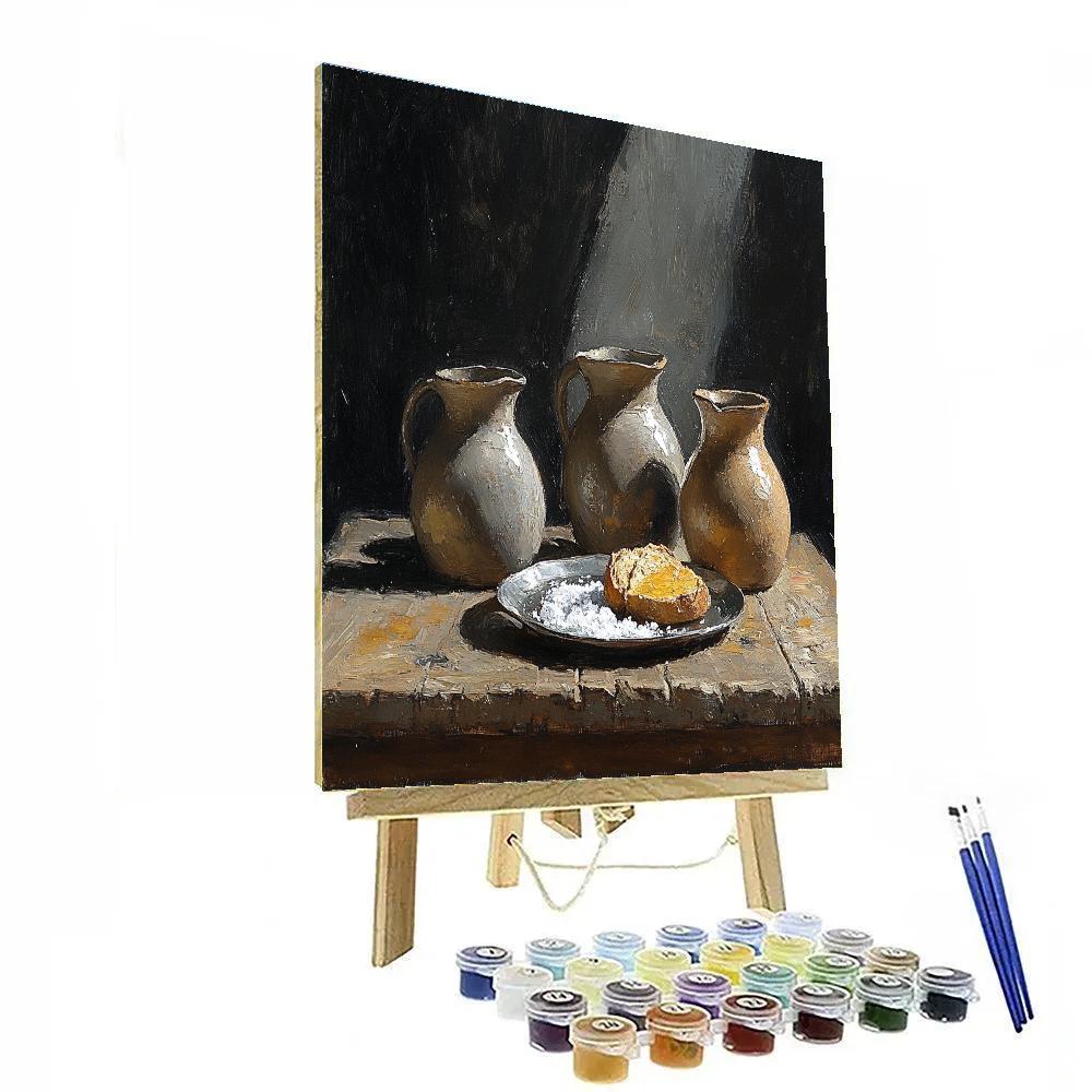 Diego Velázquez Inspired Silvery Pantry Eclipse Still Life paint by number