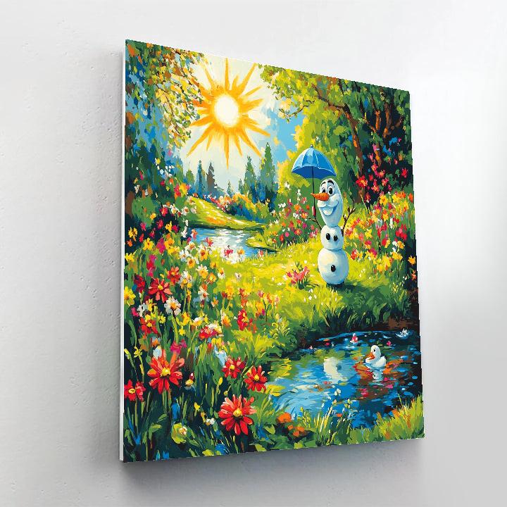 Olaf Summer Meadow Daydream Disney Inspired Number painting