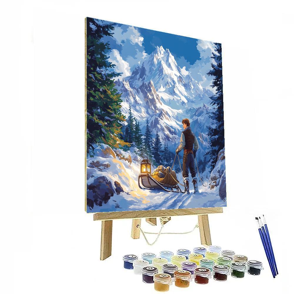 Kristoff Mountain Reindeer Trek Disney Inspired Number painting