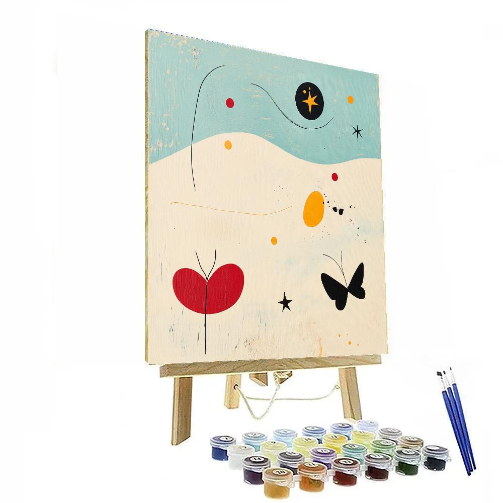 Joan Miró Inspired Dream Garden With Butterflies painting number kit