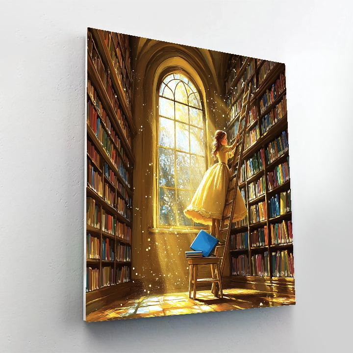 Belle Enchanted Library Morning Disney Inspired paint by number