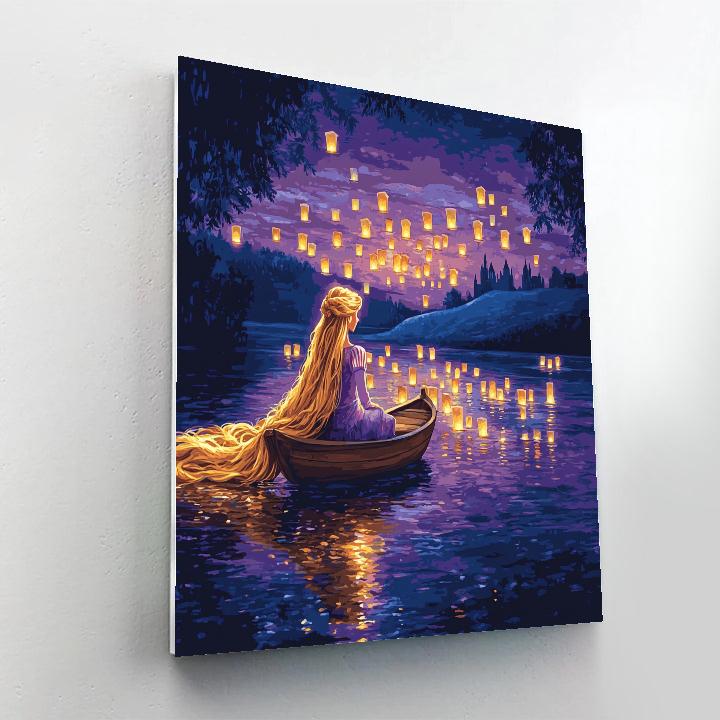 Rapunzel Lantern River Dream Disney Inspired painting number kit