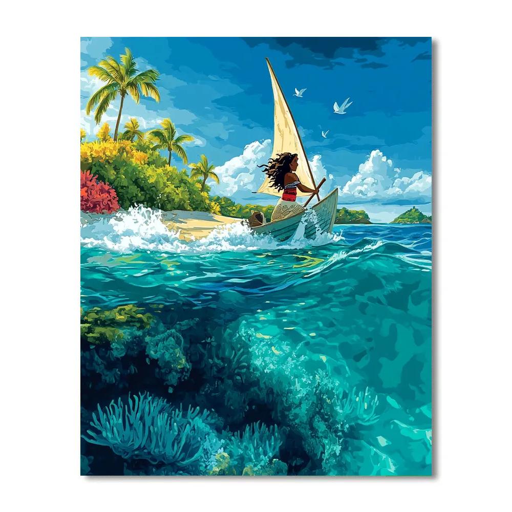 Moana Ocean Reef Voyage Disney Inspired DIY paint by numbers