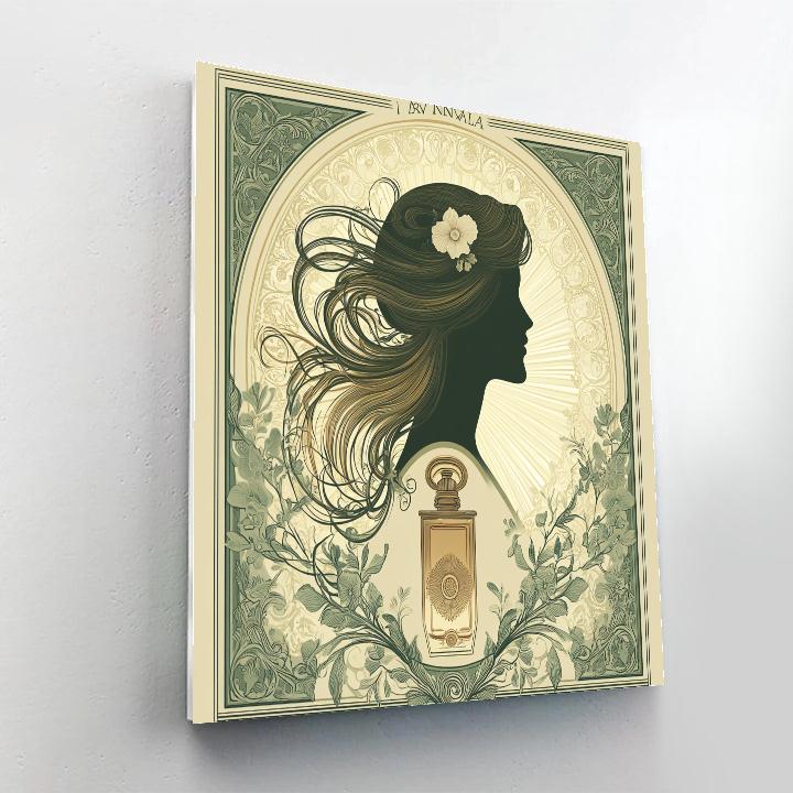Alphonse Mucha Inspired Art Nouveau Perfume Poster paint by number