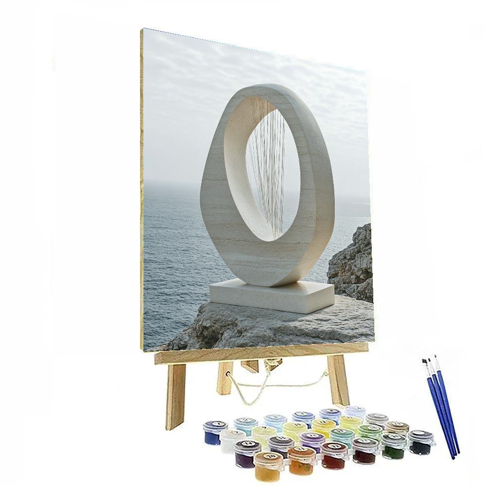 Barbara Hepworth Inspired Seaside Carved Form DIY paint by numbers