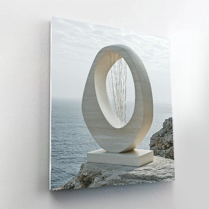 Barbara Hepworth Inspired Seaside Carved Form DIY paint by numbers