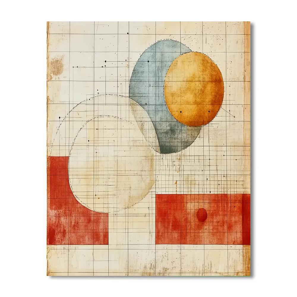 Paul Klee Inspired Playful Solar System Map Numbered painting kits