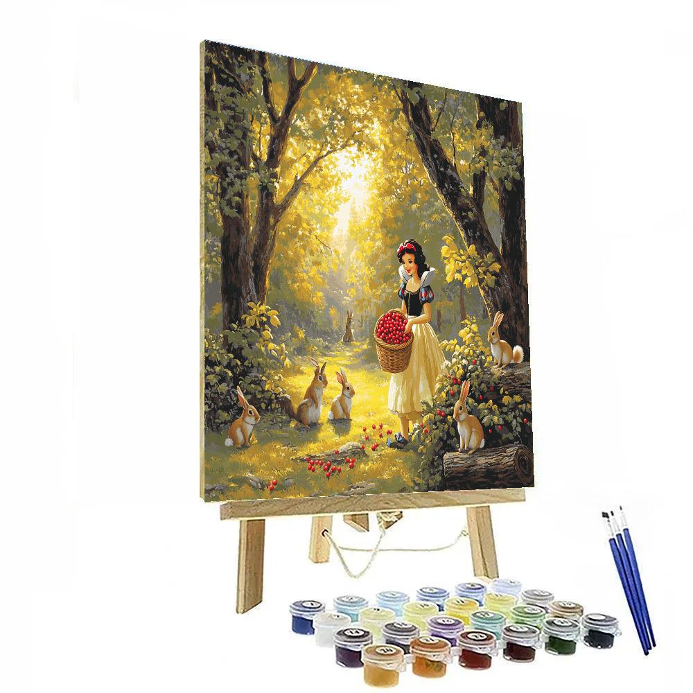 Snow White Woodland Berry Gathering Disney Inspired Number painting