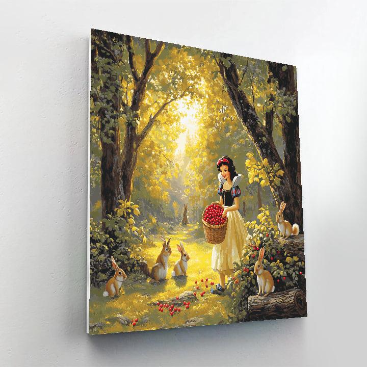 Snow White Woodland Berry Gathering Disney Inspired Number painting