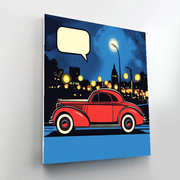 Roy Lichtenstein Inspired Comic Style Vintage Car Paint by numbers art