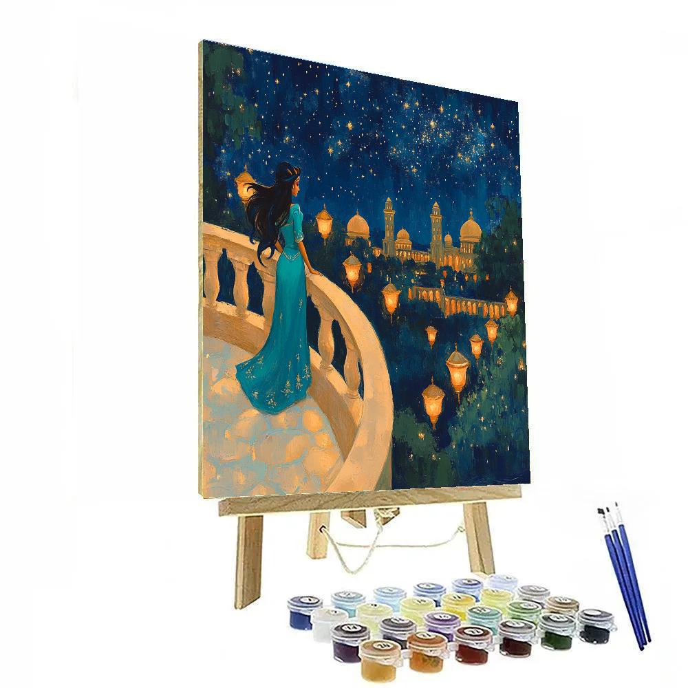 Jasmine Starlit Palace Balcony Disney Inspired paint by numbers