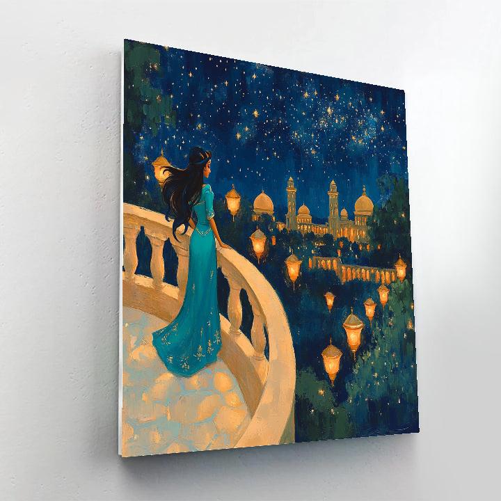 Jasmine Starlit Palace Balcony Disney Inspired paint by numbers