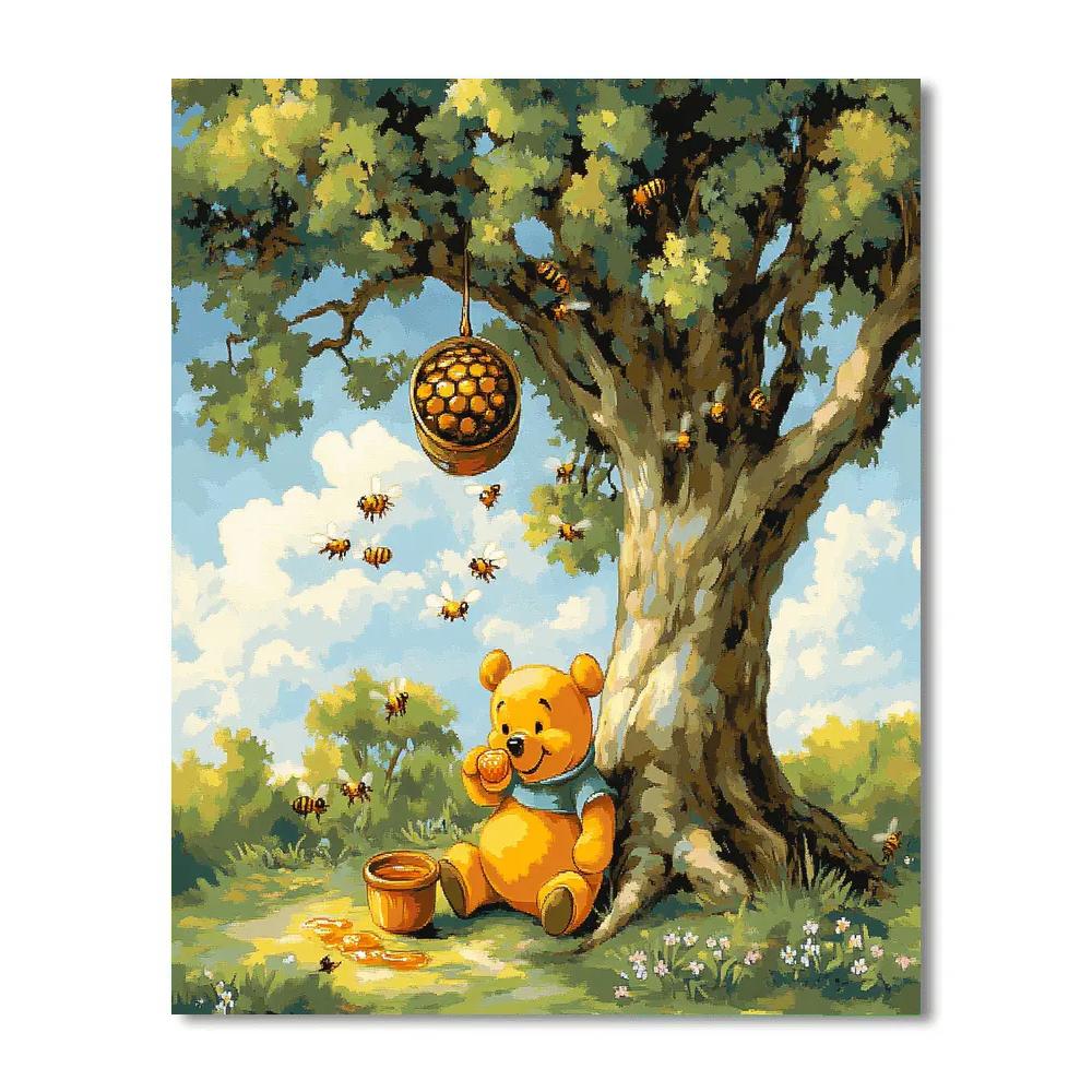 Winnie The Pooh Honey Tree Afternoon Disney Inspired paint by number