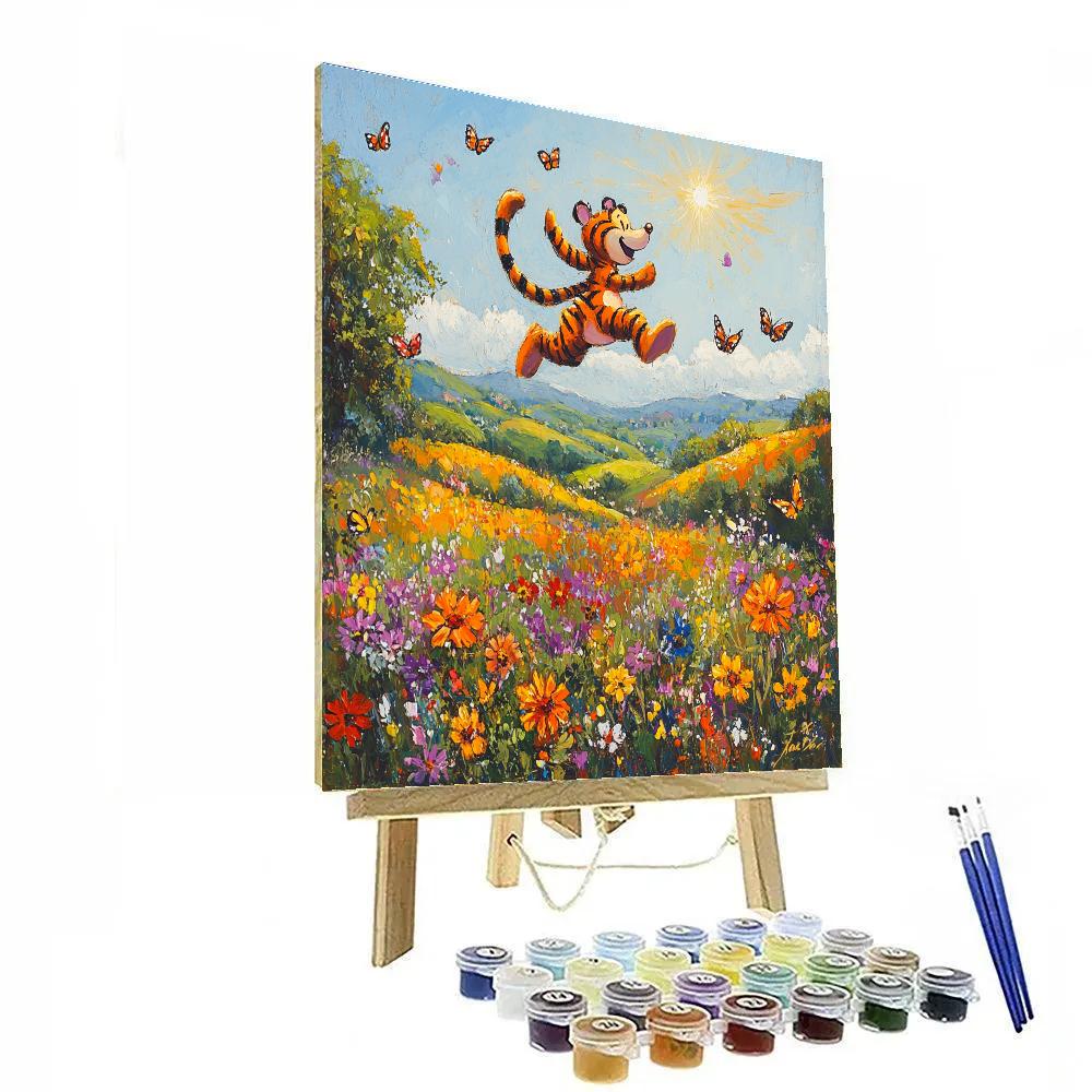 Tigger Springtime Meadow Bounce Disney Inspired paint by color