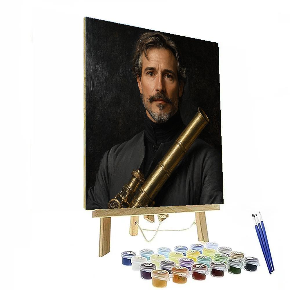 Diego Velázquez Inspired Court Portrait With Telescope paint by color