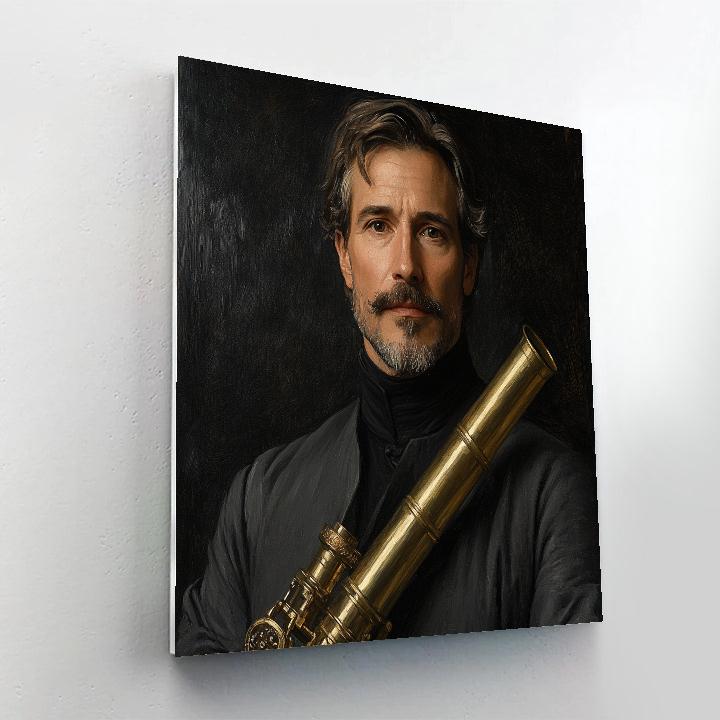 Diego Velázquez Inspired Court Portrait With Telescope paint by color