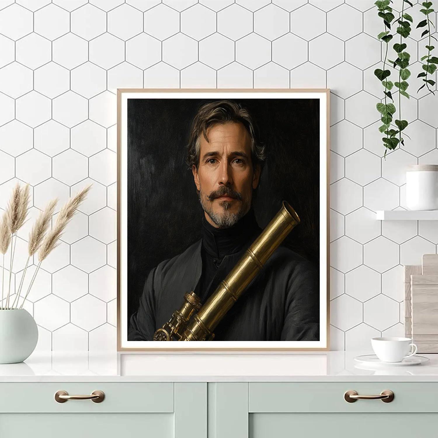 Diego Velázquez Inspired Court Portrait With Telescope paint by color