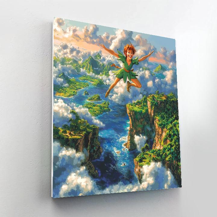 Peter Pan Never Land Sky Soar Disney Inspired Number painting