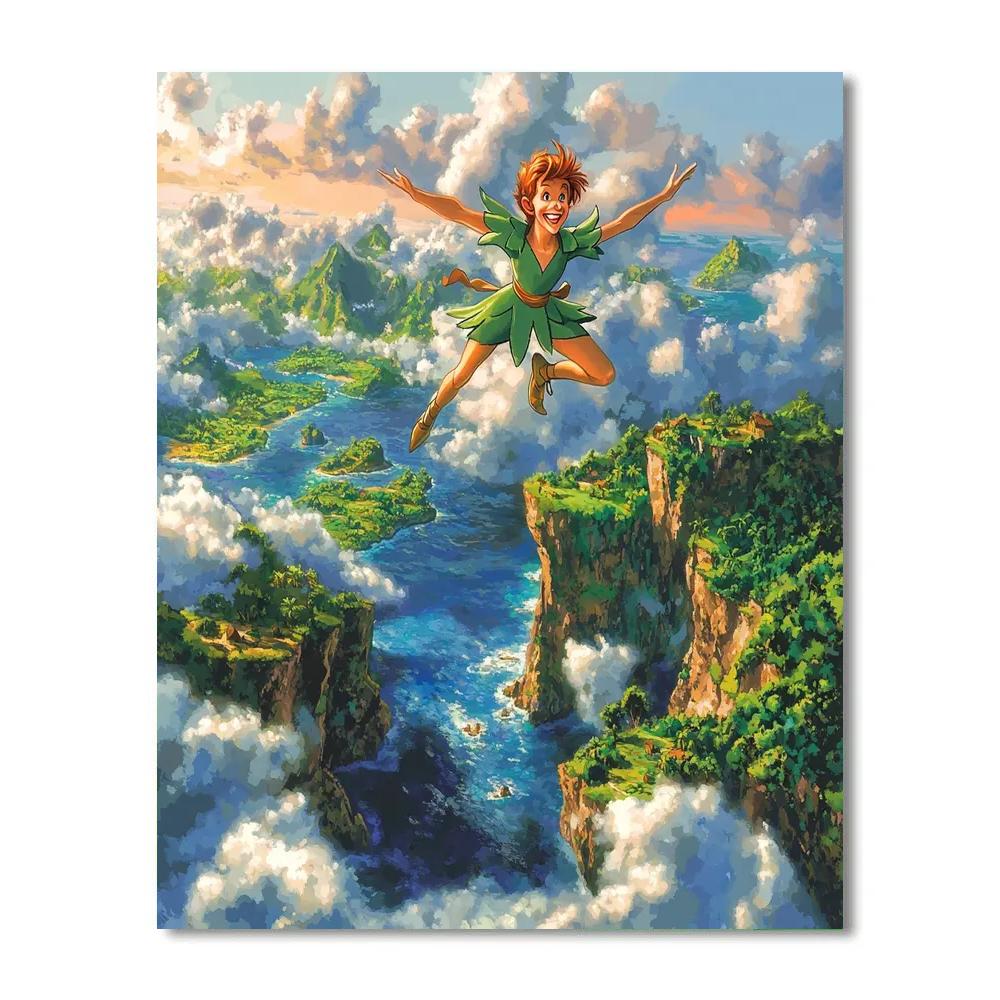 Peter Pan Never Land Sky Soar Disney Inspired Number painting