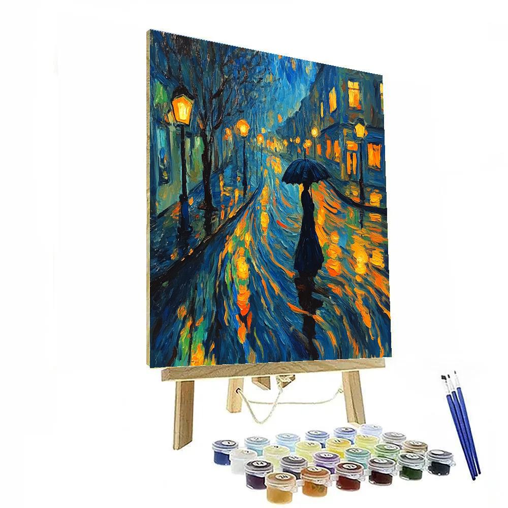 Edvard Munch Inspired Anxiety In A Rainstorm Street Number painting