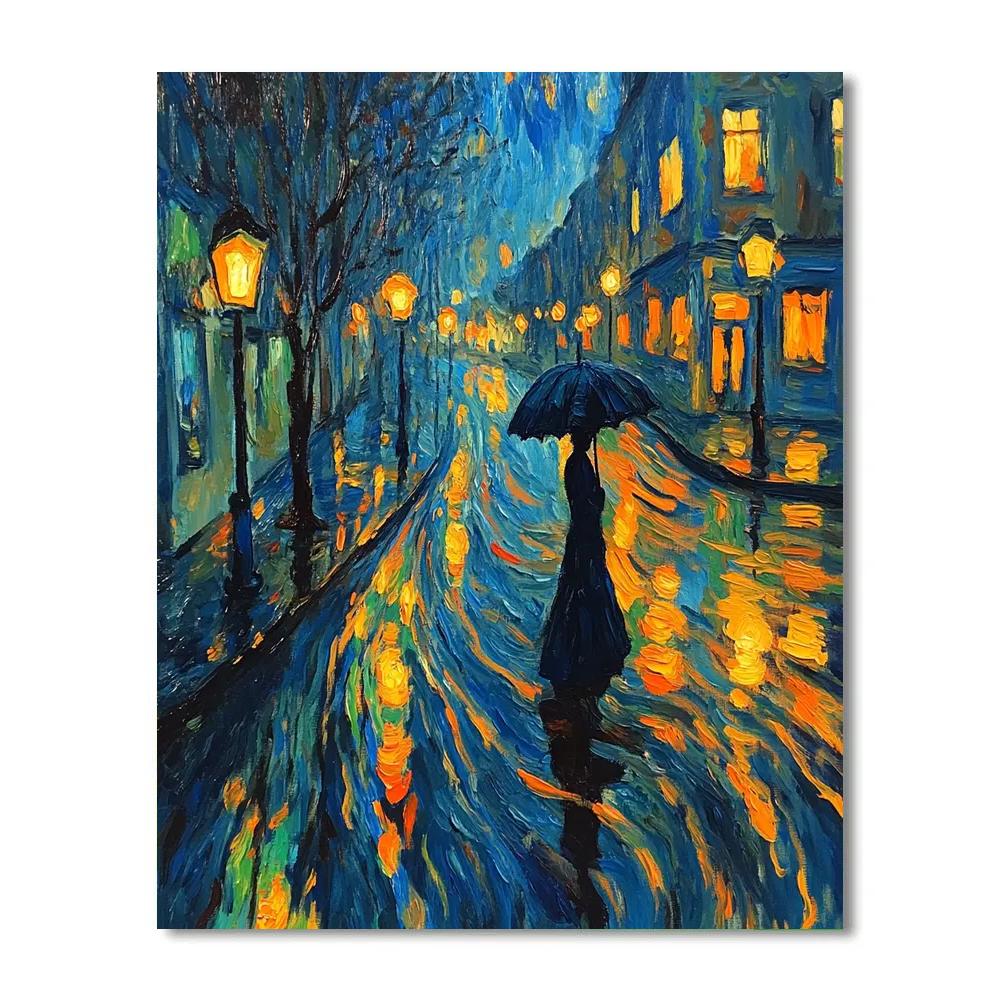 Edvard Munch Inspired Anxiety In A Rainstorm Street Number painting