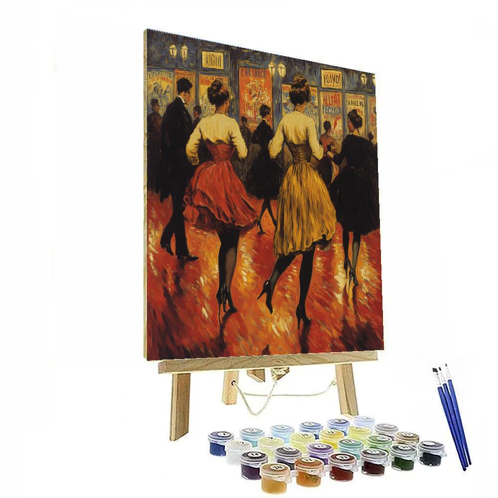 Henri De Toulouse Lautrec Inspired Cabaret Dancing Scene Paint by numbers art