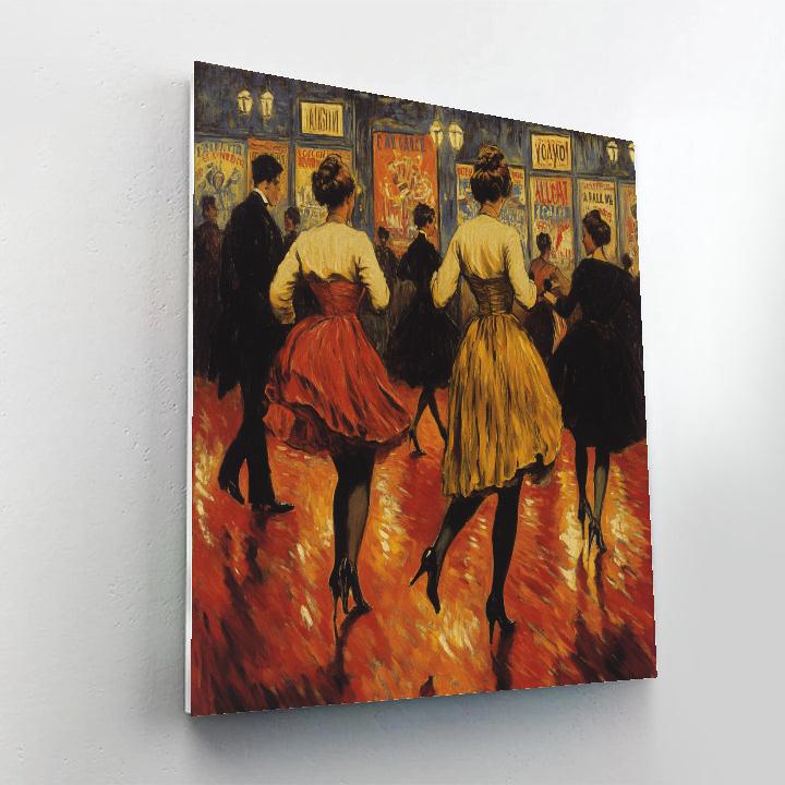 Henri De Toulouse Lautrec Inspired Cabaret Dancing Scene Paint by numbers art