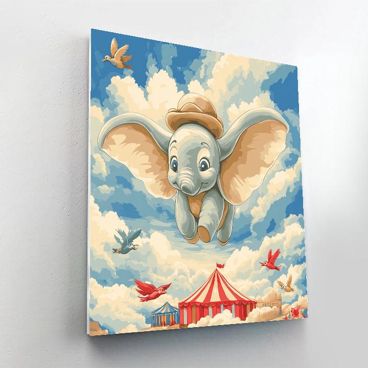Dumbo Circus Cloud Glide Disney Inspired Paint by numbers art