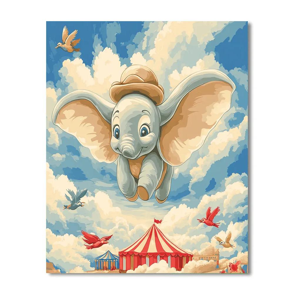 Dumbo Circus Cloud Glide Disney Inspired Paint by numbers art