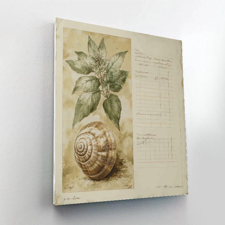 Leonardo Da Vinci Inspired Botanical Study With Fossil Shell painting number kit