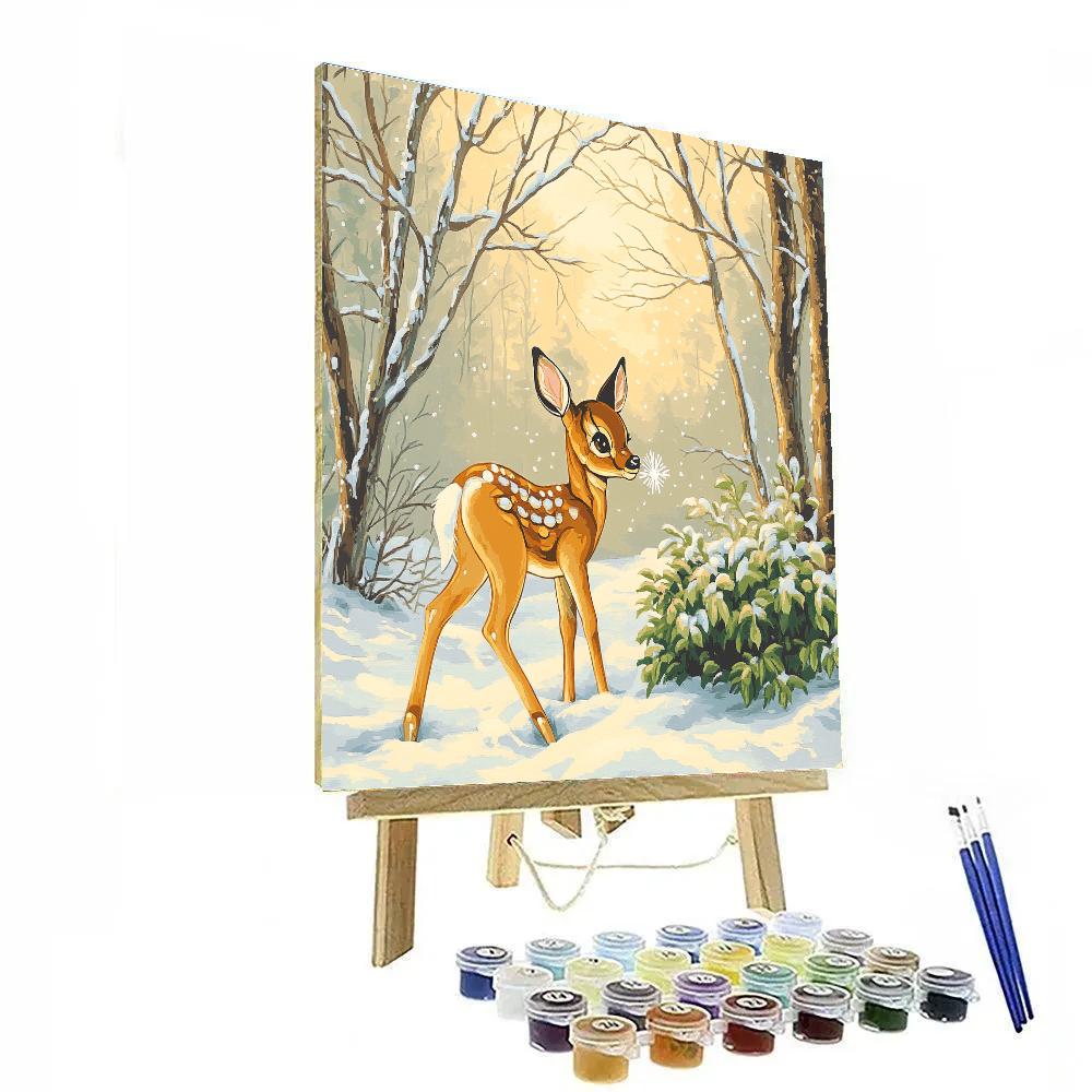 Bambi Forest Clearing First Snow Disney Inspired Number painting