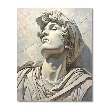 Michelangelo Inspired Monumental Marble Warrior Study painting number kit