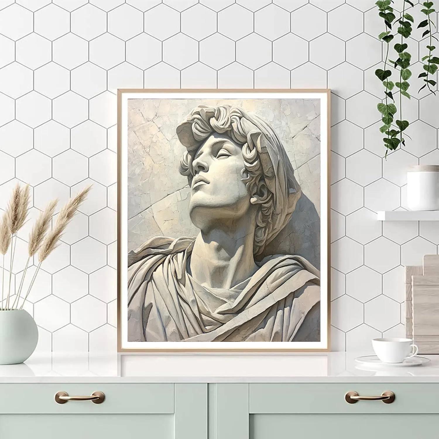 Michelangelo Inspired Monumental Marble Warrior Study painting number kit