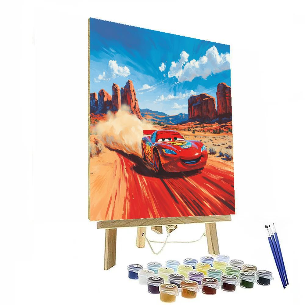 Lightning McQueen Desert Speed Track Disney Inspired Numbered painting kits