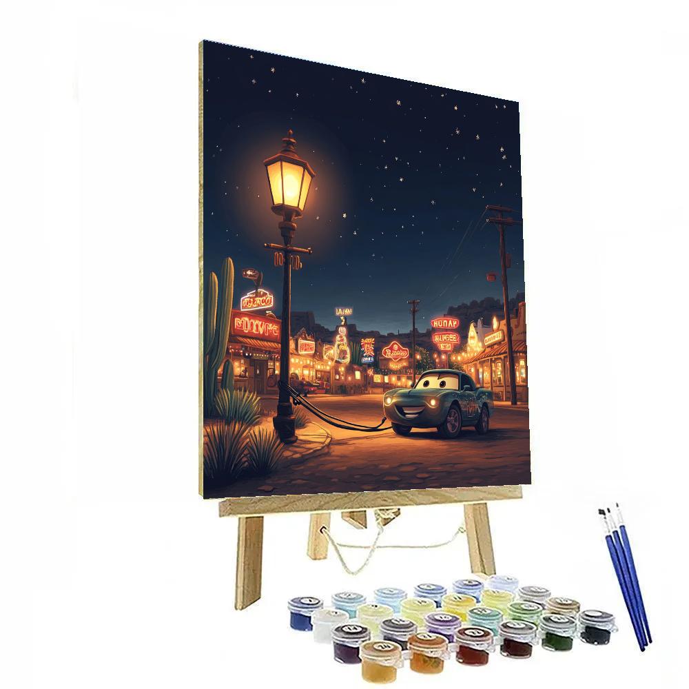 Mater Radiator Springs Tow Night Disney Inspired Paint by numbers art