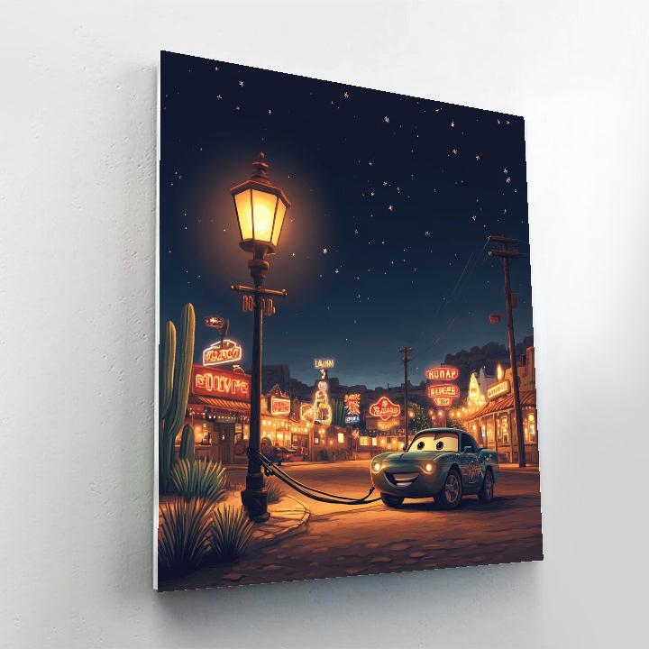 Mater Radiator Springs Tow Night Disney Inspired Paint by numbers art
