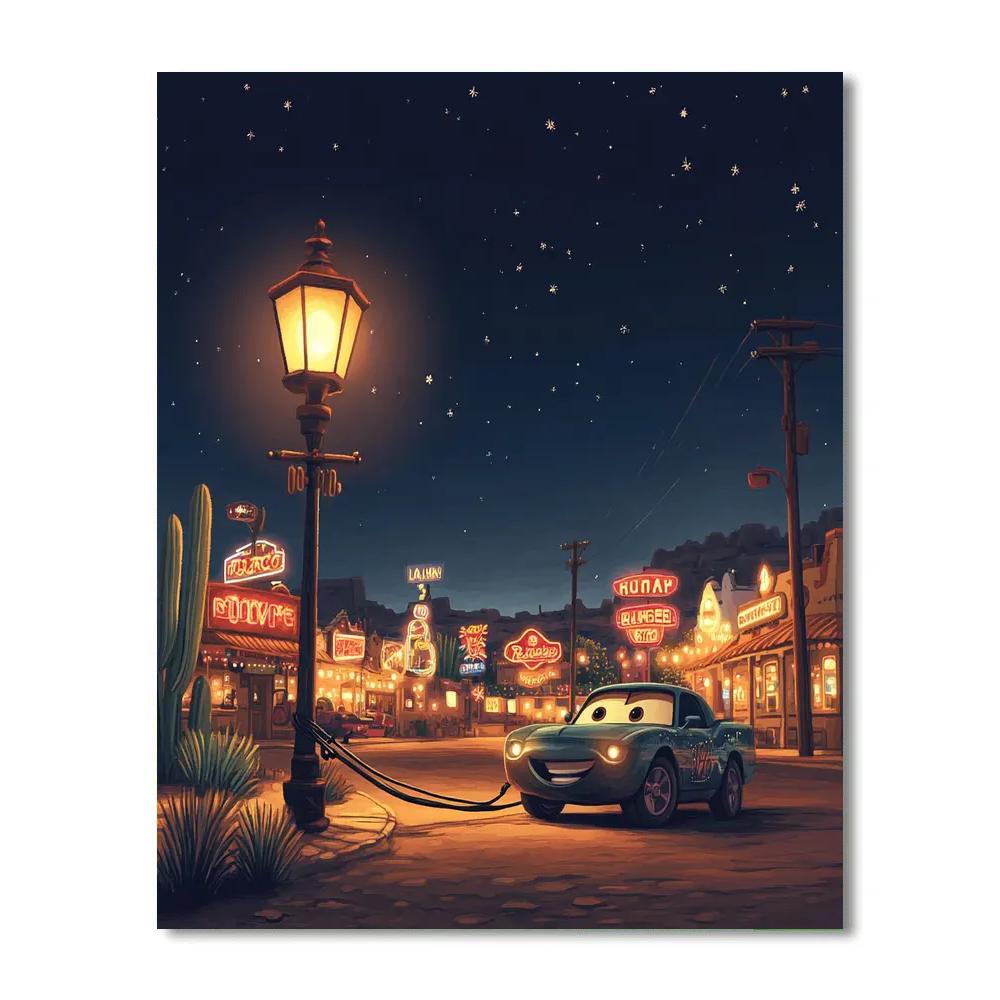 Mater Radiator Springs Tow Night Disney Inspired Paint by numbers art