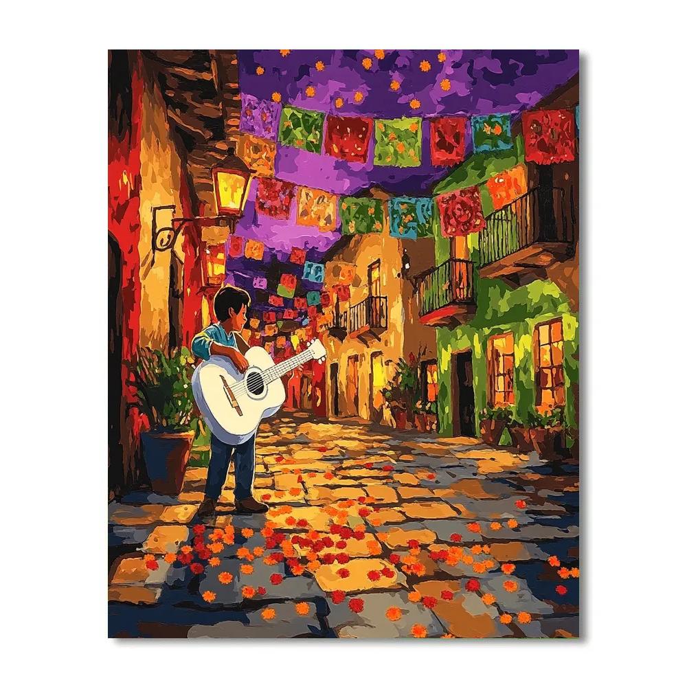 Miguel Music Plaza Serenade Disney Inspired paint by number