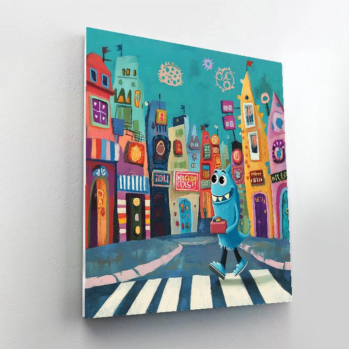 Sulley Monstropolis Crosswalk Stroll Disney Inspired Numbered painting kits