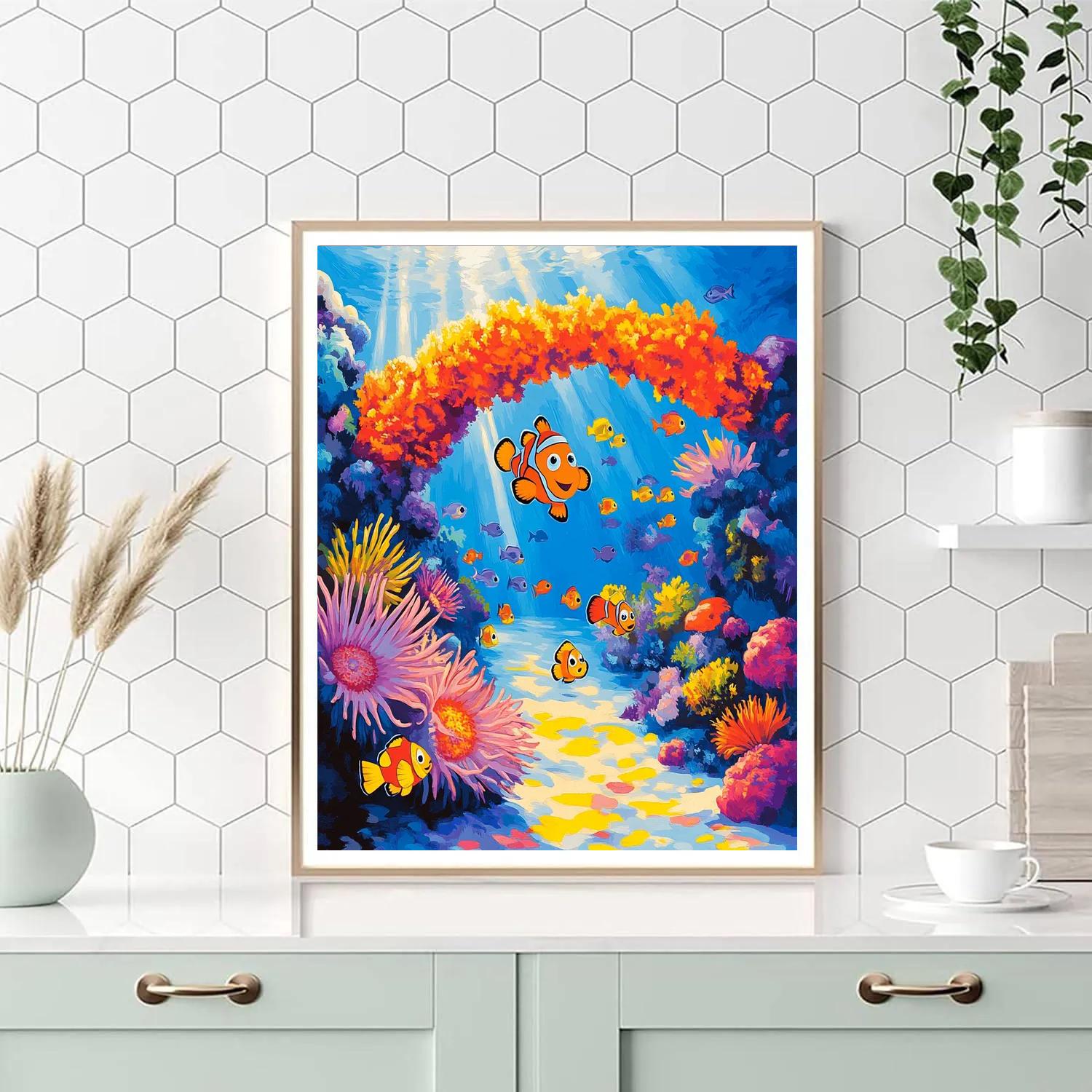 Nemo Reef School Adventure Disney Inspired Paint by numbers art