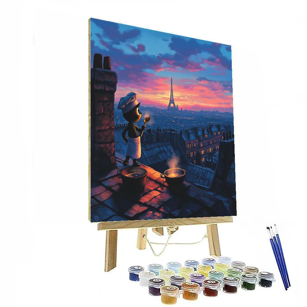 Remy Paris Rooftop Cooking Dream Disney Inspired Paint by numbers kits